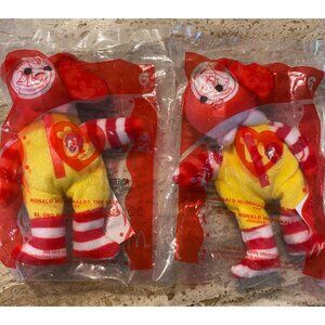 McDonalds Ty Beanie Babies Complete Set Of 3: Ronald Hamburglar & Nuggies The Be